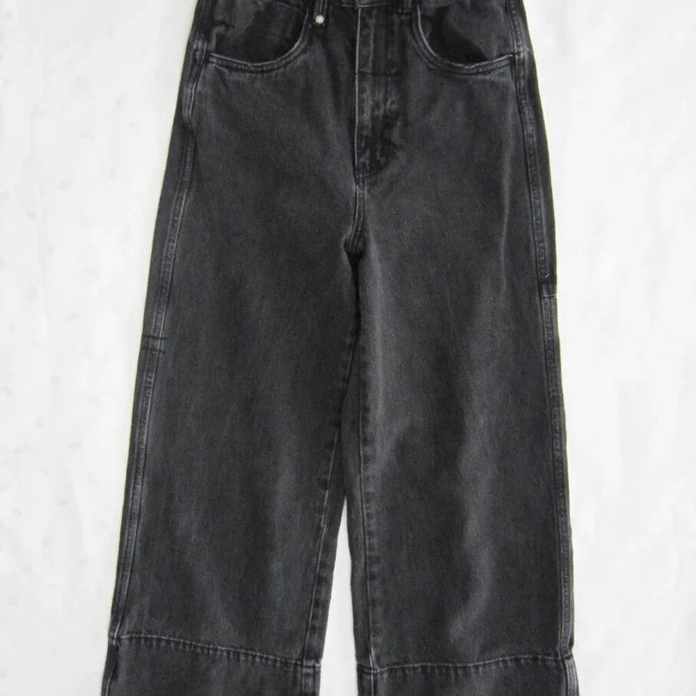 Thrills Canyon Jeans high-waisted wide leg black jeans size 26 - Picture 5 of 7